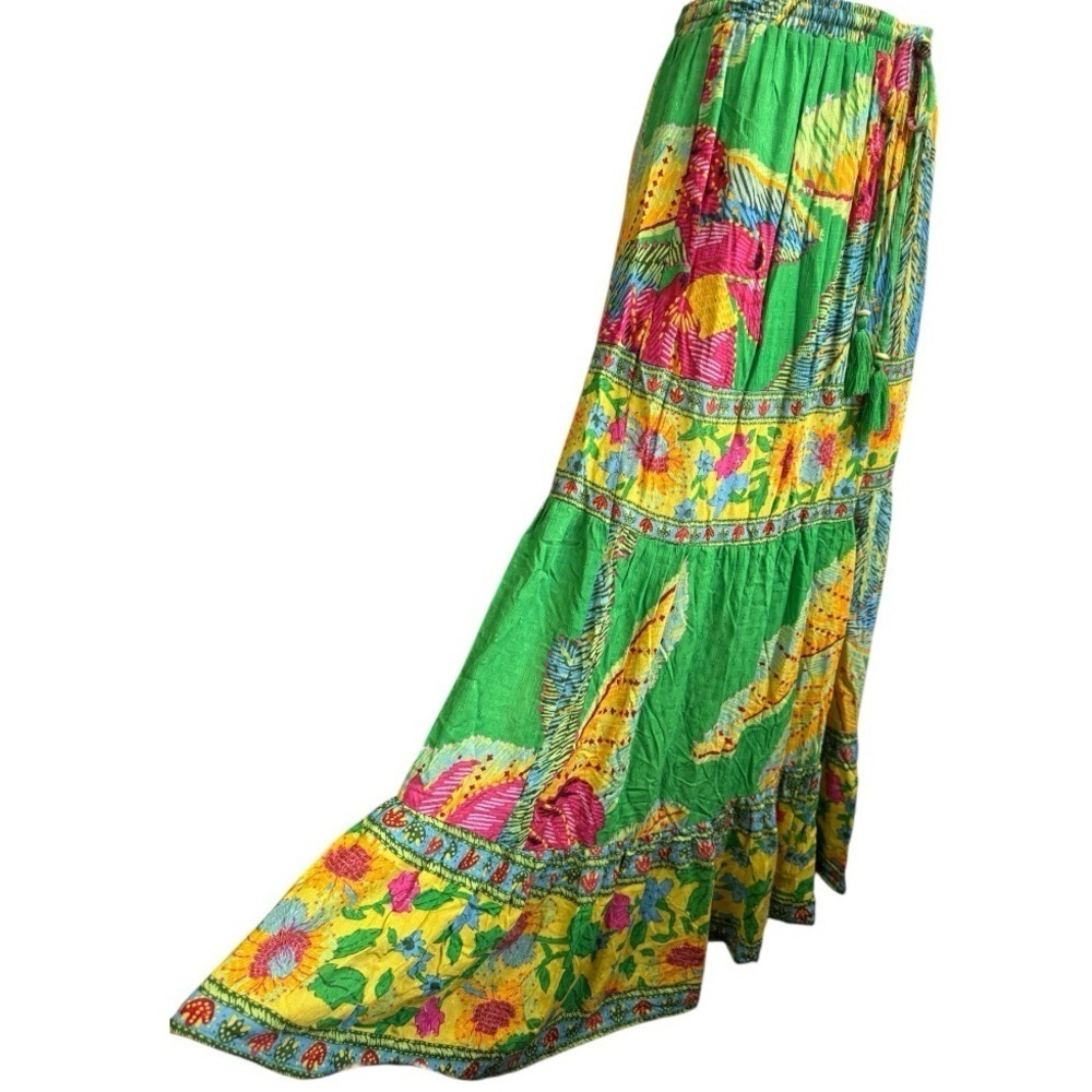 Cynthia Rowley Green Tropical Tiered
Maxi Skirt Women's XS Coastal
Resortwear - Picture 9 of 14
